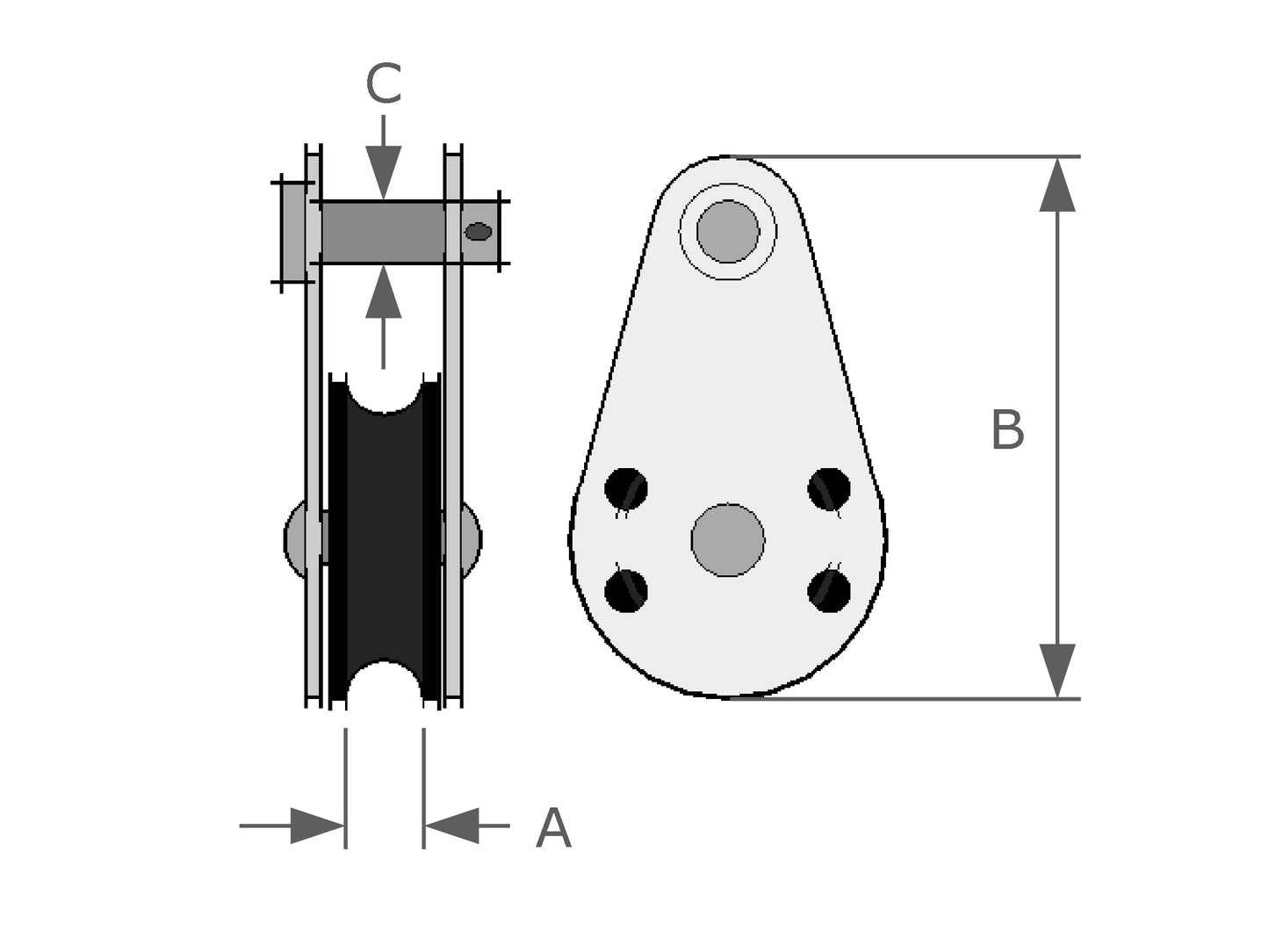 Single Pulley Block (Removable Pin)