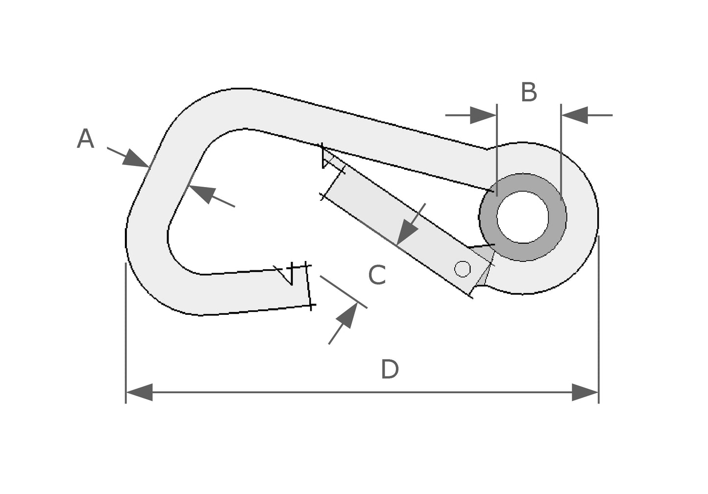 Asymmetrical Spring Hook with Eyelet