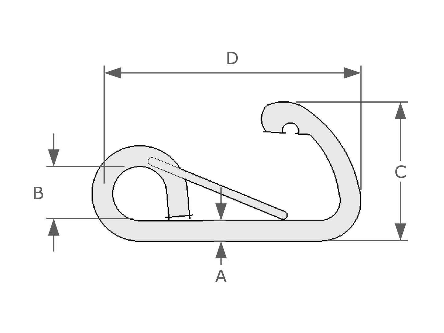 Spring Hook with Eyelet (Wire Gate)