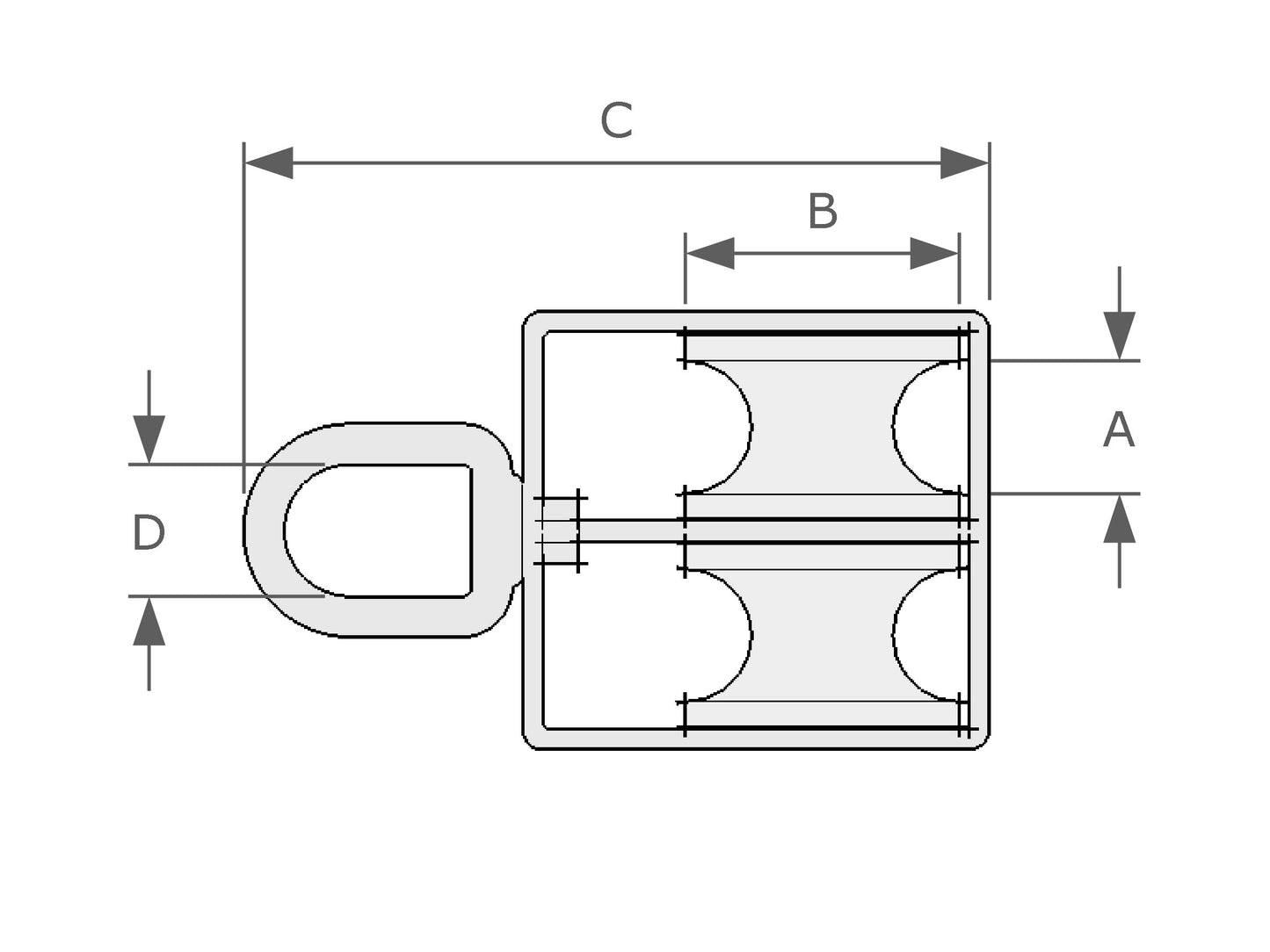 Mame Swivel Double Block (Nylon Double Sheaves)