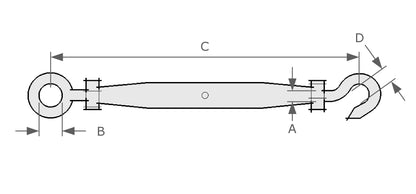 Pipe Turnbuckle Hook - Eye